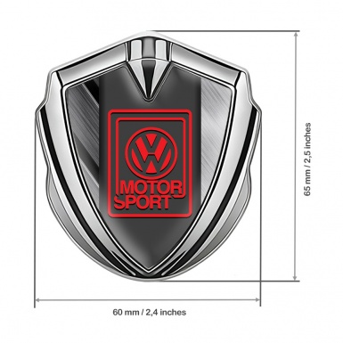 VW Fender Emblem Badge Silver Brushed Steel Panel Motorsport Logo