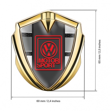 VW Emblem Self Adhesive Gold Metal Hex Panels Motorsport Logo