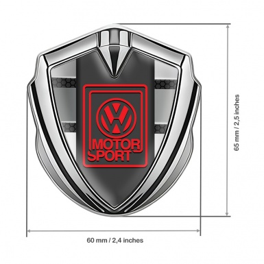 VW Emblem Self Adhesive Silver Metal Hex Panels Motorsport Logo