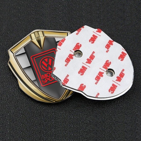 VW Emblem Ornament Gold Grey Blocks Motorsport Logo Edition