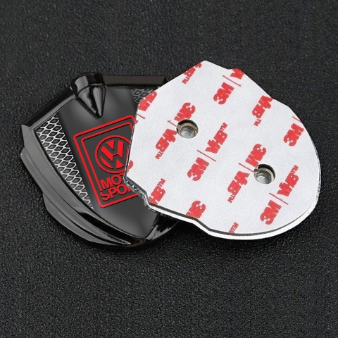 VW Bodyside Domed Emblem Graphite Industrial Mesh Motorsport Logo