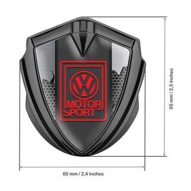 VW Emblem Metal Badge Graphite Broken Steel Motorsport Logo