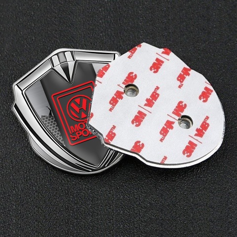VW Emblem Metal Badge Silver Broken Steel Motorsport Logo