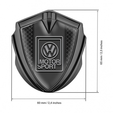 VW Emblem Fender Badge Graphite Black Squares Grey Logo Design