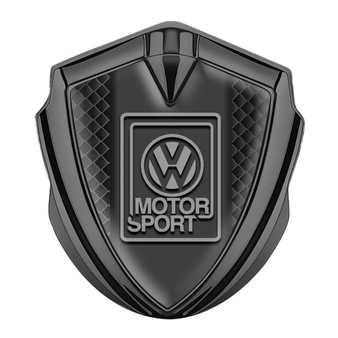 VW Emblem Fender Badge Graphite Black Squares Grey Logo Design