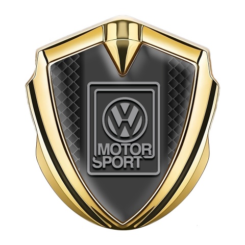VW Emblem Fender Badge Gold Black Squares Grey Logo Design