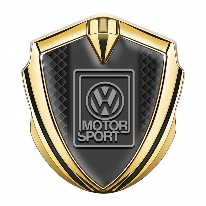 VW Emblem Fender Badge Gold Black Squares Grey Logo Design