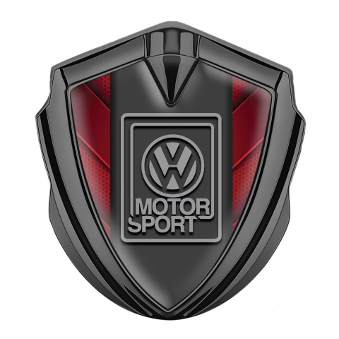 VW Emblem Trunk Badge Graphite Red Hex Panels Grey Motorsport Logo