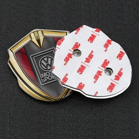 VW Emblem Trunk Badge Gold Red Hex Panels Grey Motorsport Logo