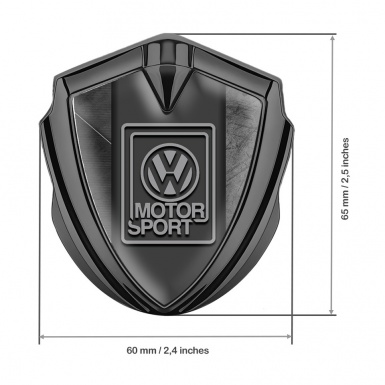 VW Bodyside Domed Emblem Graphite Grazed Surface Grey Motorsport Logo