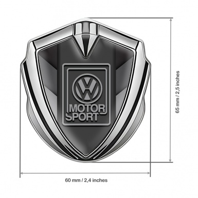 VW Emblem Metal Badge Silver Monochrome Pattern Grey Motorsport Logo