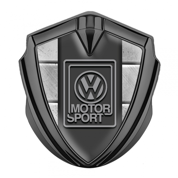 VW Fender Emblem Badge Graphite Stone Slab Grey Motorsport Logo