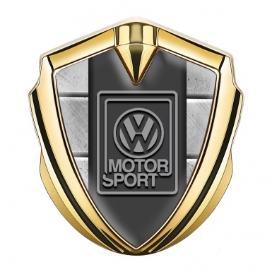 VW Fender Emblem Badge Gold Stone Slab Grey Motorsport Logo