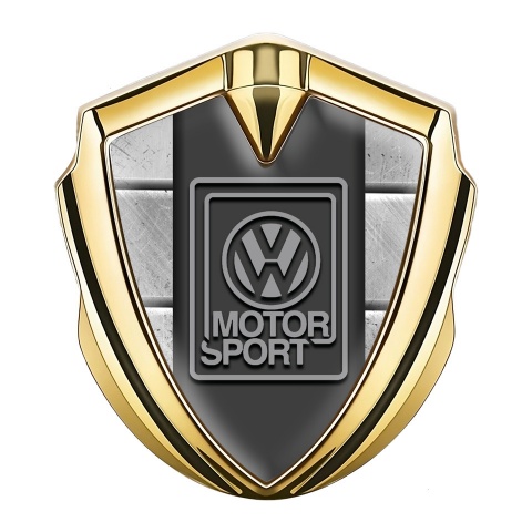 VW Fender Emblem Badge Gold Stone Slab Grey Motorsport Logo