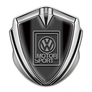 VW Bodyside Emblem Self Adhesive Silver Black Base Grey Logo