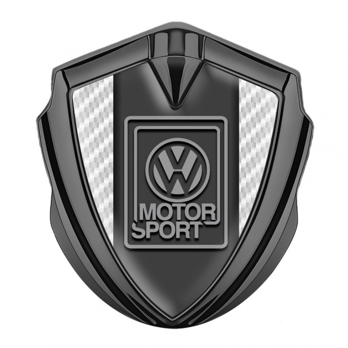 VW Bodyside Domed Emblem Graphite White Carbon Grey Motorsport Logo