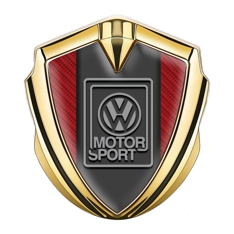 VW Emblem Metal Badge Gold Red Carbon Grey Motorsport Edition