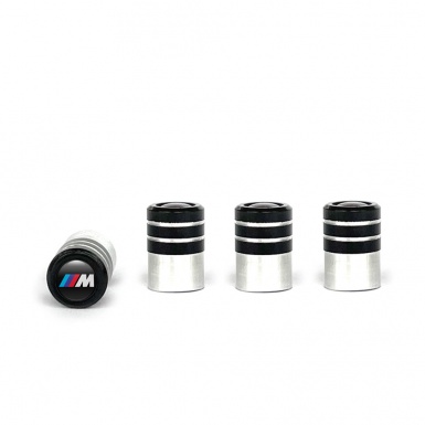 BMW M Valve Caps Tire Black 4 pcs Classic Logo