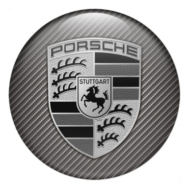 Porsche Wheel Emblem for Center Caps Monochrome Edition