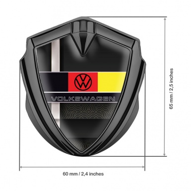 VW Bodyside Domed Emblem Graphite Sport Stripe German Flag Edition