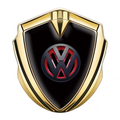 VW Emblem Car Badge Gold Black Background 3d Logo Edition
