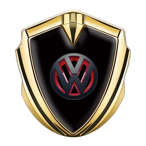 VW Emblem Car Badge Gold Black Background 3d Logo Edition