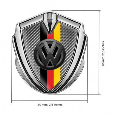 VW Badge Self Adhesive Gold Light Carbon 3d Logo German Flag
