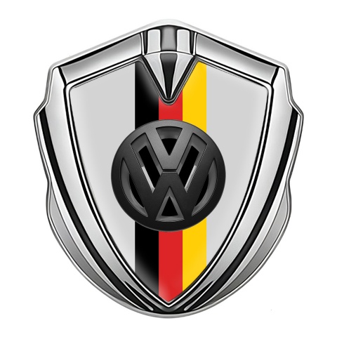 VW Emblem Self Adhesive Silver Grey Base 3d Logo German Tricolor