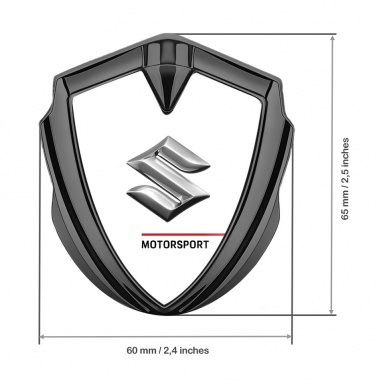 Suzuki Bodyside Emblem Self Adhesive Graphite White Base Motorsport Edition