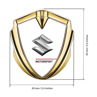 Suzuki Bodyside Emblem Self Adhesive Gold White Base Motorsport Edition