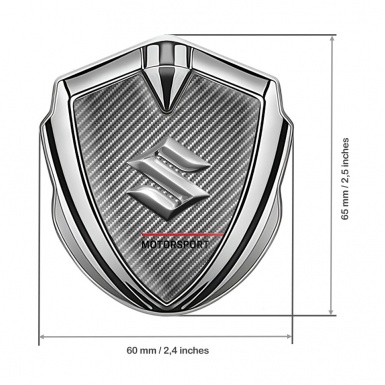Suzuki Metal Domed Emblem Silver Light Carbon Motorsport Edition