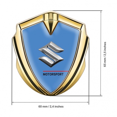 Suzuki Metal Domed Emblem Gold Blue Fill Motorsport Edition