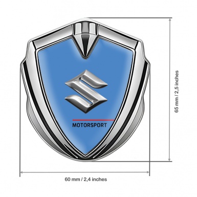 Suzuki Metal Domed Emblem Silver Blue Fill Motorsport Edition