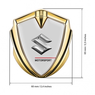 Suzuki Badge Self Adhesive Gold Grey Base Motorsport Edition