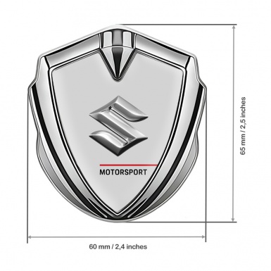 Suzuki Badge Self Adhesive Silver Grey Base Motorsport Edition