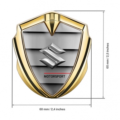 Suzuki Emblem Fender Badge Gold Front Grille Motorsport Logo