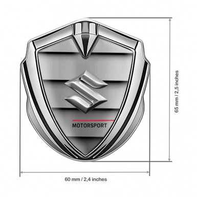 Suzuki Emblem Fender Badge Silver Front Grille Motorsport Logo