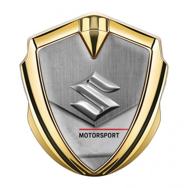 Suzuki Metal Emblem Self Adhesive Gold Gravel Texture Motorsport Logo