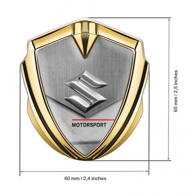 Suzuki Metal Emblem Self Adhesive Gold Gravel Texture Motorsport Logo