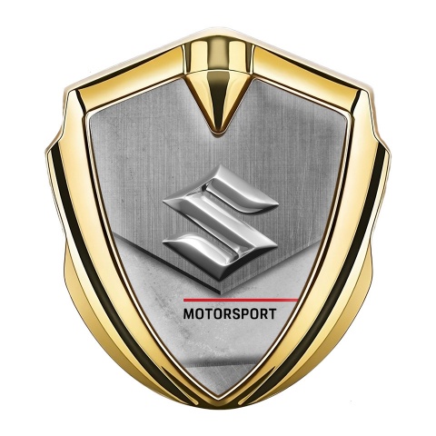 Suzuki Metal Emblem Self Adhesive Gold Gravel Texture Motorsport Logo