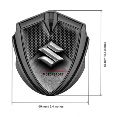 Suzuki Fender Emblem Badge Graphite Hex Pattern Motorsport Design