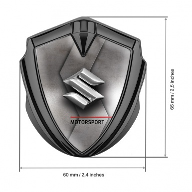Suzuki Emblem Trunk Badge Graphite Carved Metal Motorsport Edition