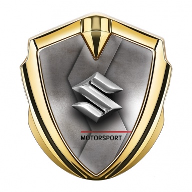 Suzuki Emblem Trunk Badge Gold Carved Metal Motorsport Edition
