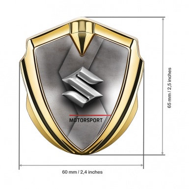 Suzuki Emblem Trunk Badge Gold Carved Metal Motorsport Edition