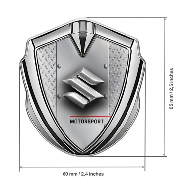 Suzuki Metal Emblem Badge Silver Light Treadplate Motorsport Edition
