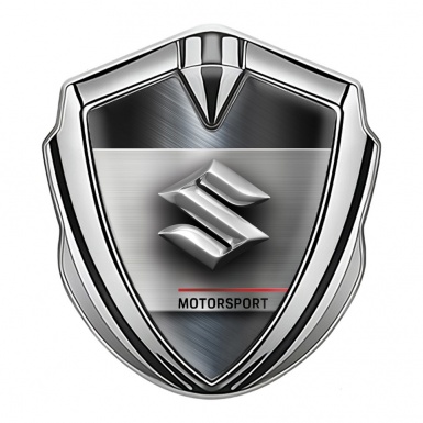 Suzuki Bodyside Domed Emblem Silver Brushed Effect Chrome Logo