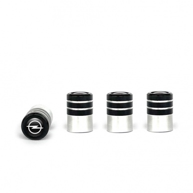 Opel Valve Caps Tire Black - Aluminum 4 pcs Classic Logo