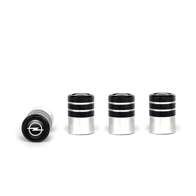 Opel Valve Caps Tire Black - Aluminum 4 pcs Classic Logo
