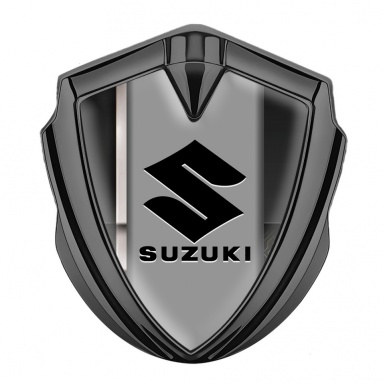 Suzuki Emblem Trunk Badge Graphite White Stripe Black Logo Edition