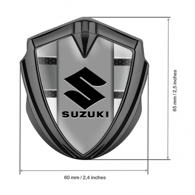 Suzuki Emblem Fender Badge Graphite Hex Element Black Logo Design